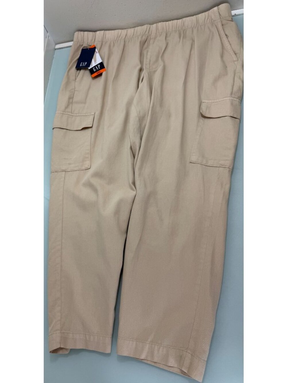Gap Twill Cargo Pull On Pants Women's XXL 2XL Lightweight Cotton Stretch Waist